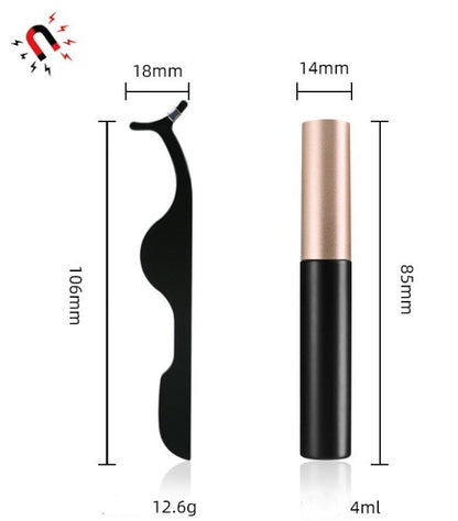 7 pairs of mixed liquid magnetic eyeliner and false eyelash set, glue-free magnetic adsorption