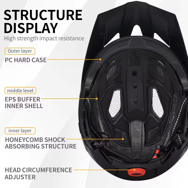 Downhill Cycle MTB Fullface Helmet Detachable Chin Pad Mountain Bike Full Face Helmet For Bike Bicycle Helmet Full Face