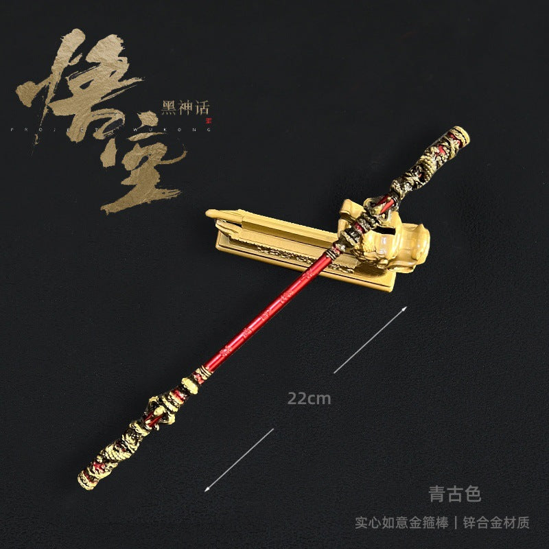 Black myth Monkey King game peripheral toys hand do direct attack on Destiny Golden Cudgels 30CM all metal arts and crafts decoration