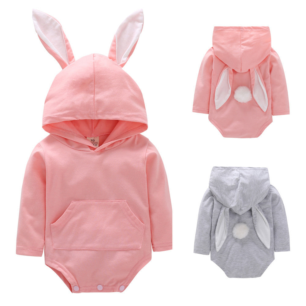 Autumn Newborn Girls Jumpsuits Clothes Baby Knit Rompers + Hat + Bib Pure Color Knitted Long