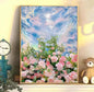 Sunset Rose DIY digital oil painting kit, hand-painted acrylic landscape fill color.