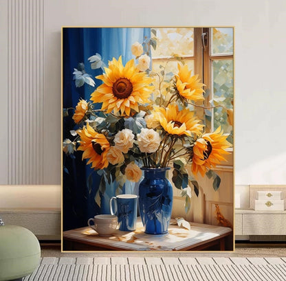 "Sunflower DIY digital oil painting kit, hand-painted color, new style handmade for adults."