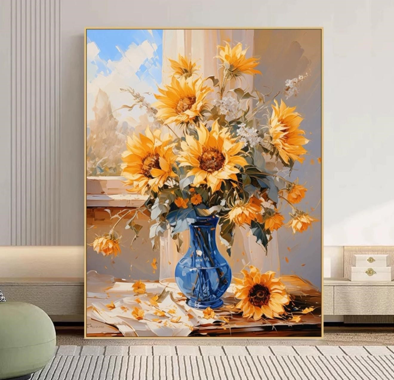 "Sunflower DIY digital oil painting kit, hand-painted color, new style handmade for adults."