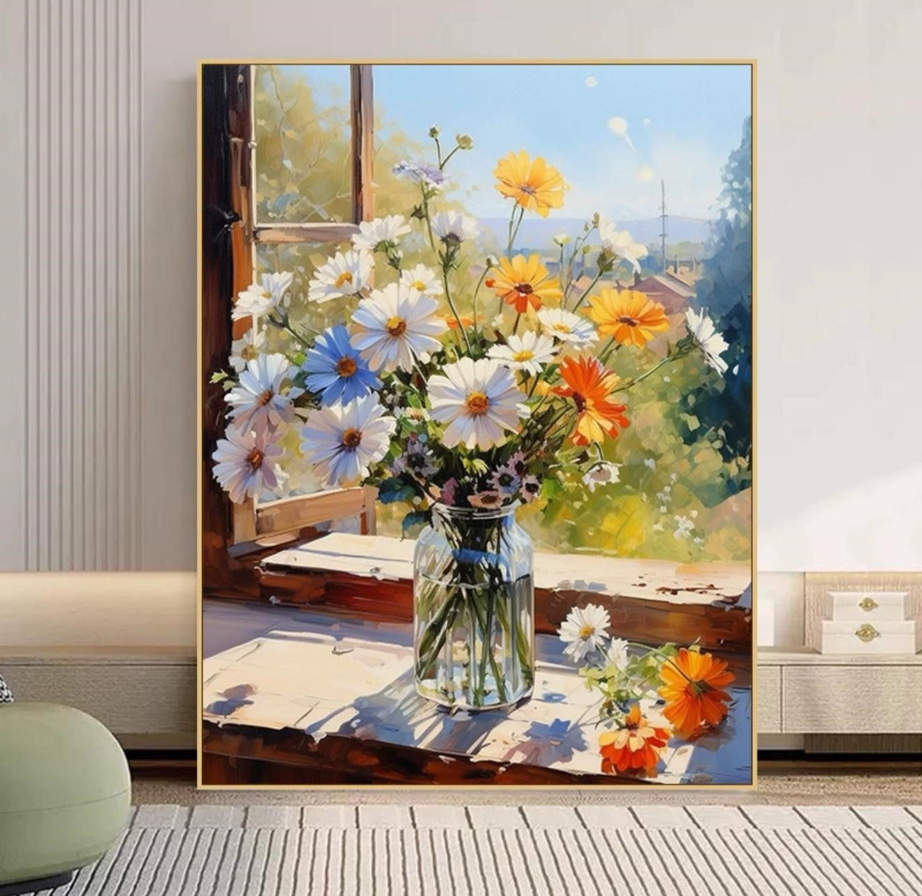 "Sunflower DIY digital oil painting kit, hand-painted color, new style handmade for adults."