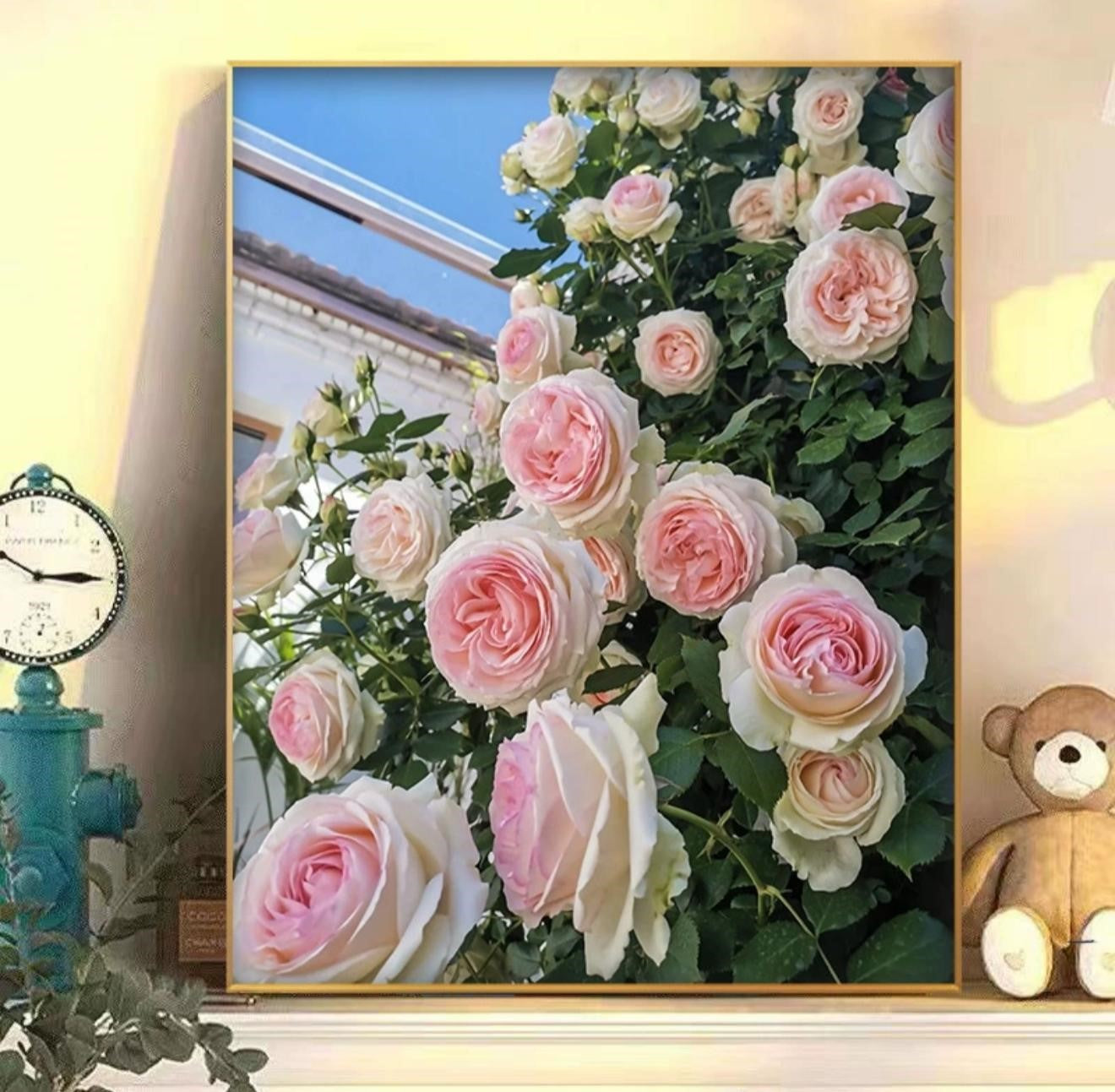 Sunset Rose DIY digital oil painting kit, hand-painted acrylic landscape fill color.