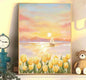 Sunset Rose DIY digital oil painting kit, hand-painted acrylic landscape fill color.