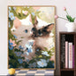 Visual Artwork "Cute Cat DIY digital painting kit, handmade artwork for adults, oil color hand-painted."