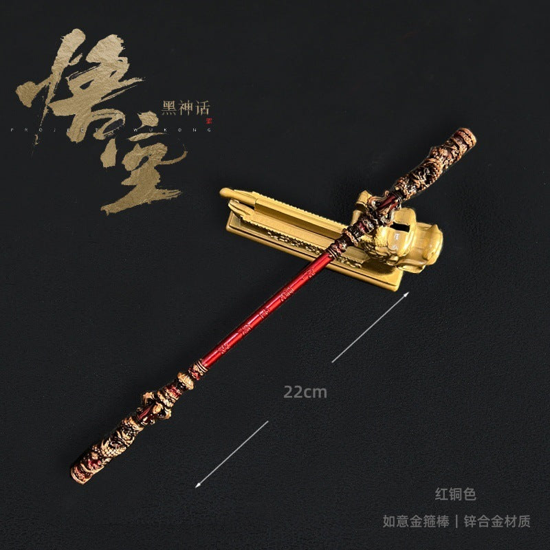 Black myth Monkey King game peripheral toys hand do direct attack on Destiny Golden Cudgels 30CM all metal arts and crafts decoration