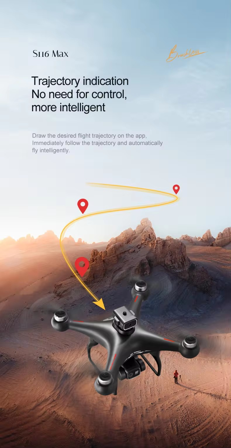 New S116 mini drone 8K dual camera Obstacle avoidance optical flow foldable Wifi Brushless motor Dron Quadcopter