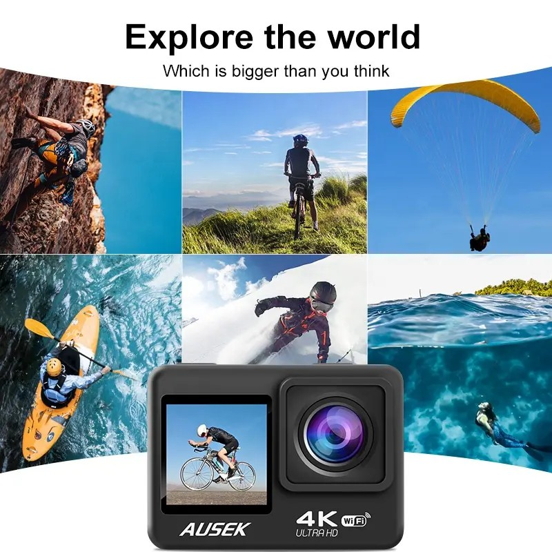 OEM 4K FHD Action Camera 2.0 Inch Screen Zoom Video Shooting 30m Waterproof Pro Sports Cam Digital Camcorder