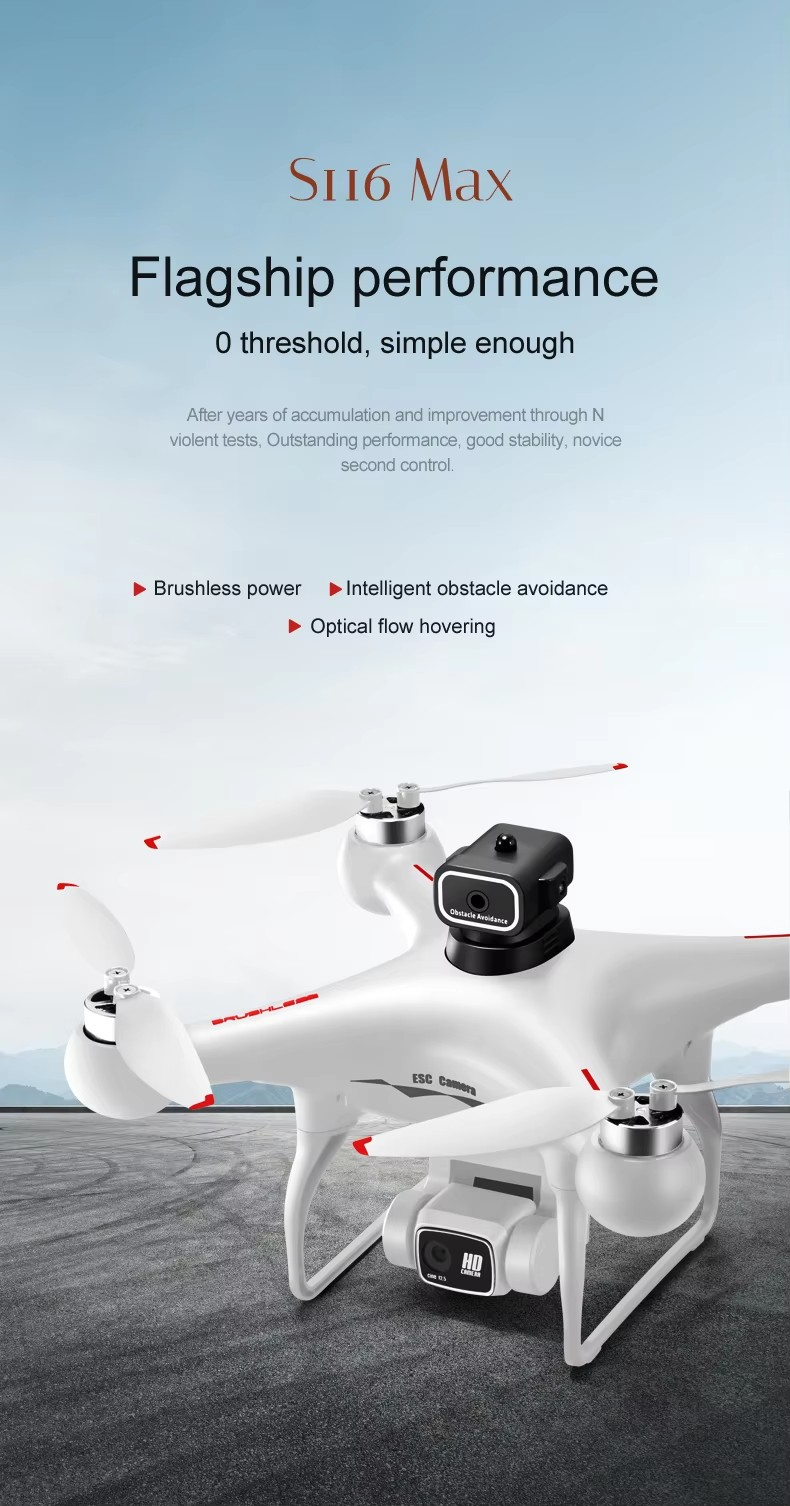 New S116 mini drone 8K dual camera Obstacle avoidance optical flow foldable Wifi Brushless motor Dron Quadcopter