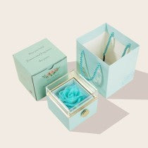 Creative rotating Valentine's Day rose  box Chinese Valentine's Day eternal flower proposal ring necklace box